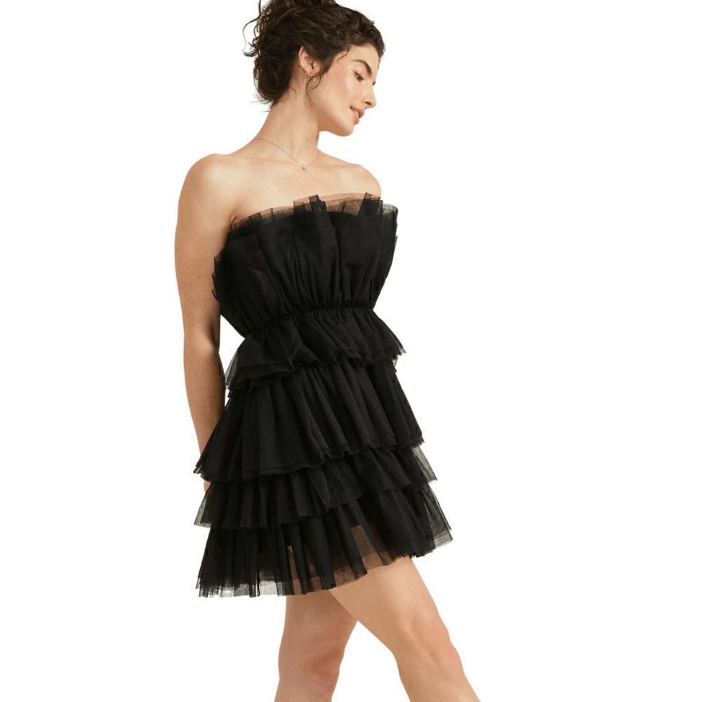 NWT Birthday Girl Black Tulle Puffy Dress